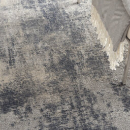 Blue Ivory Luxurious Modern Rustic Textures Rug For Bedroom & Living Room-120Cm X 180Cm - thumbnail 4
