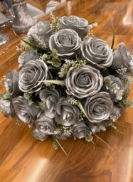 Biznest 2 Bundles Of Artificial Rose Flower Bouquet (48 Head) Bunch Home, Party, Event Décor ( Silver )