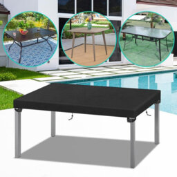 Black Garden Table Cover 180X100X15 Cm - Patio Set, Waterproof, 420D Oxford Fabric - thumbnail 5