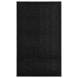 Berkfield Doormat Washable Black 90X150 Cm