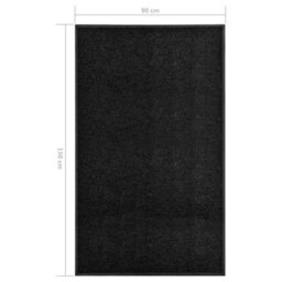 Berkfield Doormat Washable Black 90X150 Cm - thumbnail 6