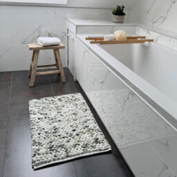 Allure Bath Fashions Marl Chunky Bobble Bath Mat Non Slip - Green - thumbnail 2