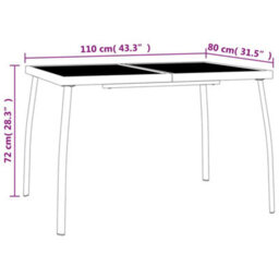 Berkfield Garden Table Anthracite 110X80X72 Cm Steel Mesh - thumbnail 7