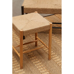 Orsina Comfortable Contemporary Natural Wood Stool, Handwoven  Bedroom Stool, Easy To Maintain Lounge Stool - thumbnail 5