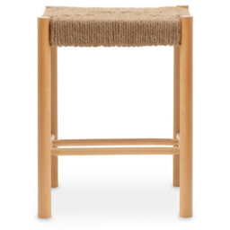Orsina Comfortable Contemporary Natural Wood Stool, Handwoven  Bedroom Stool, Easy To Maintain Lounge Stool - thumbnail 1