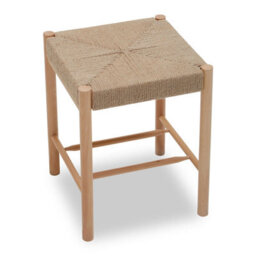 Orsina Comfortable Contemporary Natural Wood Stool, Handwoven  Bedroom Stool, Easy To Maintain Lounge Stool - thumbnail 2