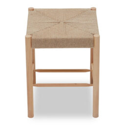 Orsina Comfortable Contemporary Natural Wood Stool, Handwoven  Bedroom Stool, Easy To Maintain Lounge Stool - thumbnail 3