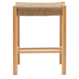 Orsina Comfortable Contemporary Natural Wood Stool, Handwoven  Bedroom Stool, Easy To Maintain Lounge Stool - thumbnail 8