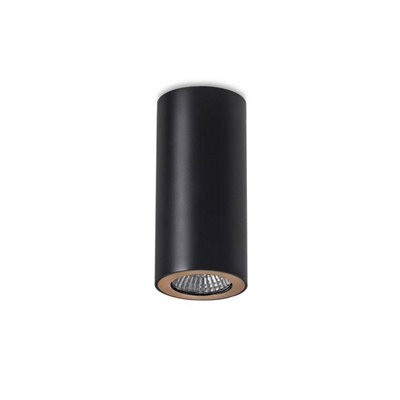 Luminosa Lighting Luminosa Pipe 1 Light Round Surface Mounted Downlight Light Black, Gold, Gu10 - image 1