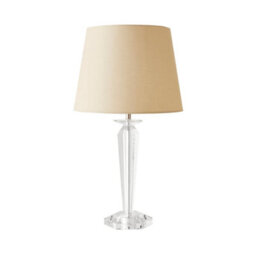 Valuelights Davenport Modern Clear Genuine K9 Crystal Base Table Lamp With Beige Shade - thumbnail 8