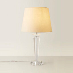Valuelights Davenport Modern Clear Genuine K9 Crystal Base Table Lamp With Beige Shade - thumbnail 4