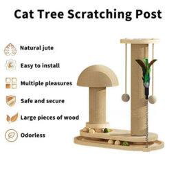 Cat Scratching Post With Track Ball Toy And Wooden Base - thumbnail 4