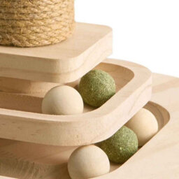 Cat Scratching Post With Track Ball Toy And Wooden Base - thumbnail 2
