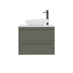 Royal Bathrooms Royal Bathroom Elmore 700mm Matt Green Wall Mounted Countertop Bathroom Vanity Unit 2 Drawer With Nova Basin - thumbnail 7