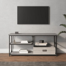 Berkfield Tv Cabinet Grey Sonoma 103X38X46.5 Cm Engineered Wood And Steel - thumbnail 3