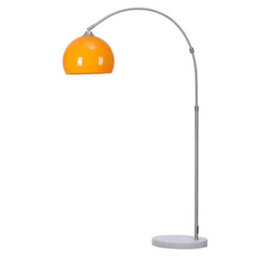 Darphe Modern Curved Bedroom Floor Lamp With Orange Lampshade,adjustable Height,e27 Base,for Living Room And Bedroom,marble Base - thumbnail 7