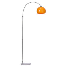 Darphe Modern Curved Bedroom Floor Lamp With Orange Lampshade,adjustable Height,e27 Base,for Living Room And Bedroom,marble Base - thumbnail 6