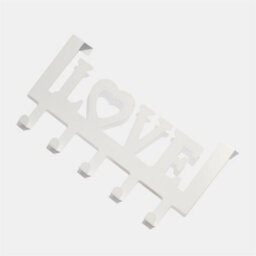 OHS Over Door 5 Hook Clothes Coat Hanger Love Organiser Space Saving Home Decor Rail - thumbnail 4