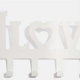 OHS Over Door 5 Hook Clothes Coat Hanger Love Organiser Space Saving Home Decor Rail - thumbnail 5