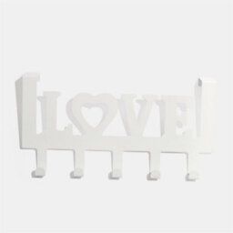 OHS Over Door 5 Hook Clothes Coat Hanger Love Organiser Space Saving Home Decor Rail - thumbnail 3