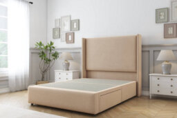 "Comfort Ayla Pebble Plush Divan Bed Set 2 Drawers Foot-End - 54"" Wingback & 12"" Footboard 6' Super King" - thumbnail 3