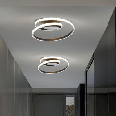 Beliani Ceiling Lamp - Black Aluminium Ring, Integrated Led, Spiral Glamour Design For Living Room Bedroom Dining - image 1
