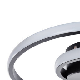 Beliani Ceiling Lamp - Black Aluminium Ring, Integrated Led, Spiral Glamour Design For Living Room Bedroom Dining - thumbnail 6