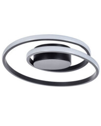 Beliani Ceiling Lamp - Black Aluminium Ring, Integrated Led, Spiral Glamour Design For Living Room Bedroom Dining - thumbnail 2
