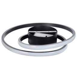 Beliani Ceiling Lamp - Black Aluminium Ring, Integrated Led, Spiral Glamour Design For Living Room Bedroom Dining - thumbnail 4