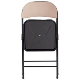 Wyld And Coco Set Of 4 Folding Chairs, Beige Padded Seats And Backrests, Black Metal Frame For Home Dining And Seating - thumbnail 7