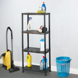 Kct 4 Tier Plastic Garage Shelving Shelves Home Shelf Storage Unit For Office, Shed, Workshops - thumbnail 8
