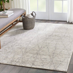 Grey Luxurious Modern Wool Easy To Clean Geometric Handmade Dining Room Bedroom And Living Room Rug -168Cm X 226Cm - thumbnail 2