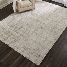 Grey Luxurious Modern Wool Easy To Clean Geometric Handmade Dining Room Bedroom And Living Room Rug -168Cm X 226Cm - thumbnail 3