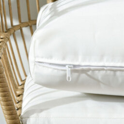 Wyld Haus Tasudo Khaki Rattan-Style Egg Chair With White Cushions And Pillows, Single-Seat Outdoor Lounge Chair - thumbnail 8