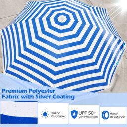Costway 180 Cm Fringe Beach Umbrella Portable Patio Tassel Parasol W/ Bag - thumbnail 6