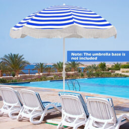 Costway 180 Cm Fringe Beach Umbrella Portable Patio Tassel Parasol W/ Bag - thumbnail 4