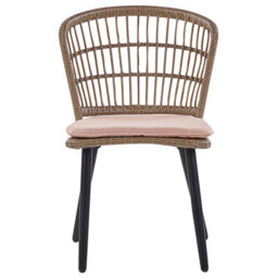 Beliani Garden Dining Set 6 Seater Aliano With Cushions Pe Rattan Pastel Pink - thumbnail 5
