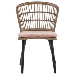 Beliani Garden Dining Set 6 Seater Aliano With Cushions Pe Rattan Pastel Pink - thumbnail 4