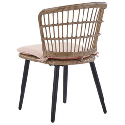 Beliani Garden Dining Set 6 Seater Aliano With Cushions Pe Rattan Pastel Pink - thumbnail 7