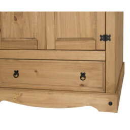 Mercers Furniture Corona 2 Door 1 Drawer Arch Top Wardrobe Double Robe Solid Wood Mexican Pine Wooden - thumbnail 3