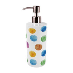 Purely Home Rainbow Polka Dots Stainless Steel Soap Dispenser - Pump Action Refillable Bathroom & Kitchen Décor - thumbnail 1