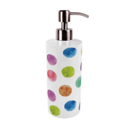 Purely Home Rainbow Polka Dots Stainless Steel Soap Dispenser - Pump Action Refillable Bathroom & Kitchen Décor - thumbnail 4