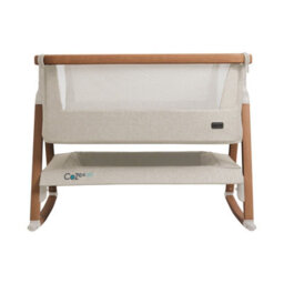 Xample Tutti Bambini Cozee Air Bedside Rocking Crib - Walnut & Ecru - Breathable Mattress, Adjustable Height, Rocking Bars, Travel Bag - thumbnail 3