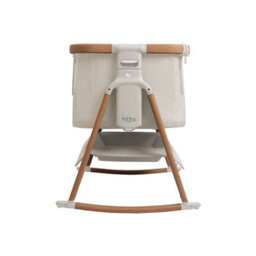 Xample Tutti Bambini Cozee Air Bedside Rocking Crib - Walnut & Ecru - Breathable Mattress, Adjustable Height, Rocking Bars, Travel Bag - thumbnail 4