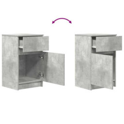 Berkfield Bedside Cabinet Concrete Grey 39X35X65 Cm Engineered Wood - thumbnail 9