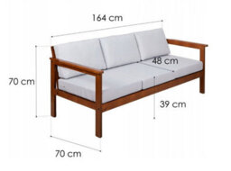 Impact Furniture 3-Seater Garden Sofa Outdoor Sofa Green Cushions Wooden Garden Furniture - Cozy - thumbnail 7