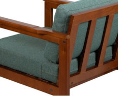 Impact Furniture 3-Seater Garden Sofa Outdoor Sofa Green Cushions Wooden Garden Furniture - Cozy - thumbnail 8