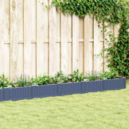 Berkfield Elegant Garden Planter With Pegs Blue Grey 362.5X42.5X28.5 Cm Pp - thumbnail 2