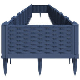 Berkfield Elegant Garden Planter With Pegs Blue Grey 362.5X42.5X28.5 Cm Pp - thumbnail 4