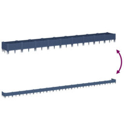 Berkfield Elegant Garden Planter With Pegs Blue Grey 362.5X42.5X28.5 Cm Pp - thumbnail 6